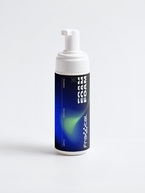Foam bottle with pump on a white background